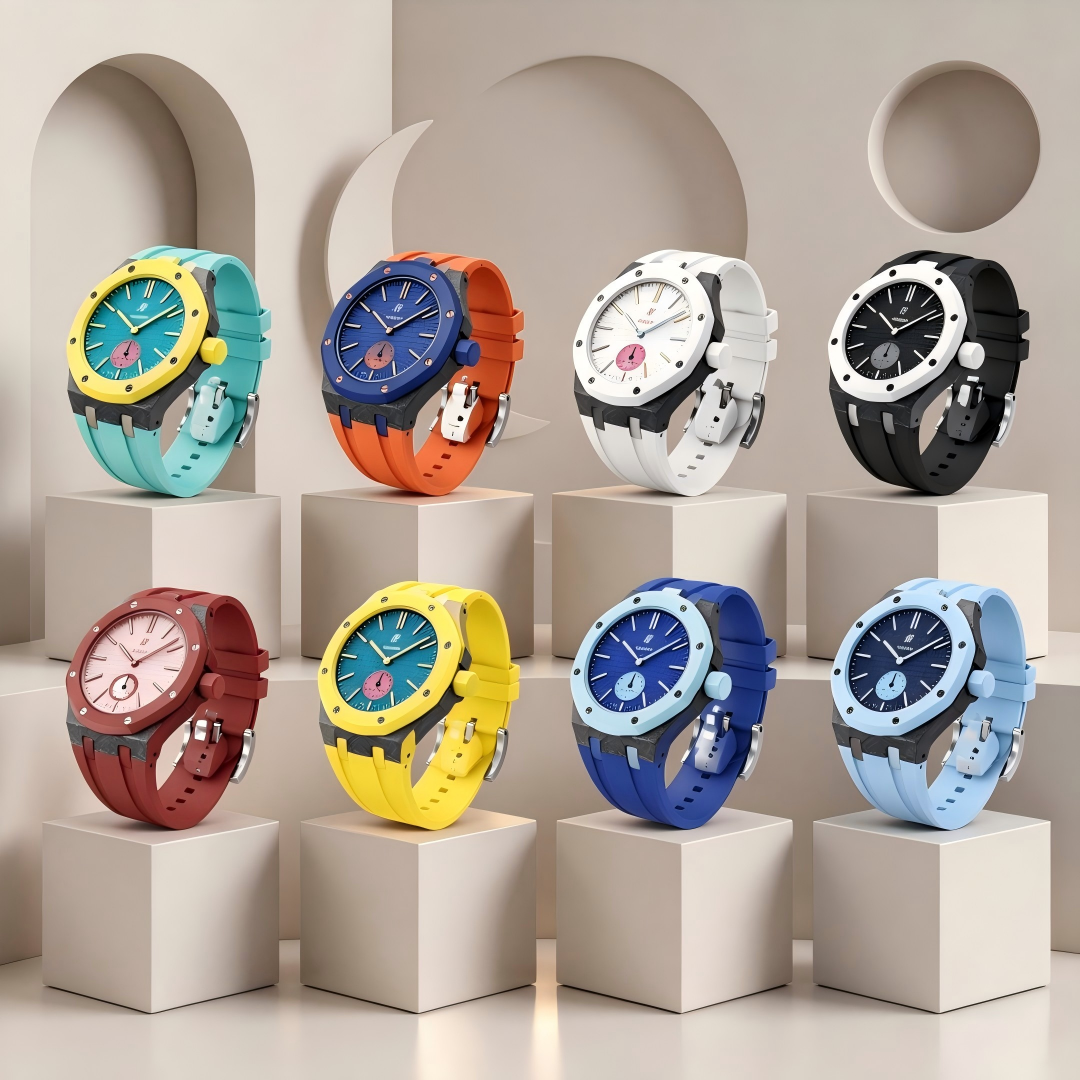 [AuraEcho]Royal Oak Pop Exclusive Carbon‑fiber Case & Silicone Strap
