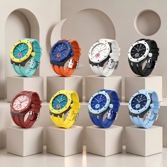 [AuraEcho]Royal Oak Pop Exclusive Carbon‑fiber Case & Silicone Strap