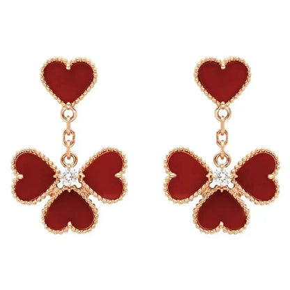 [AuraEcho]SWEET CLOVER CARNELIAN EARRINGS
