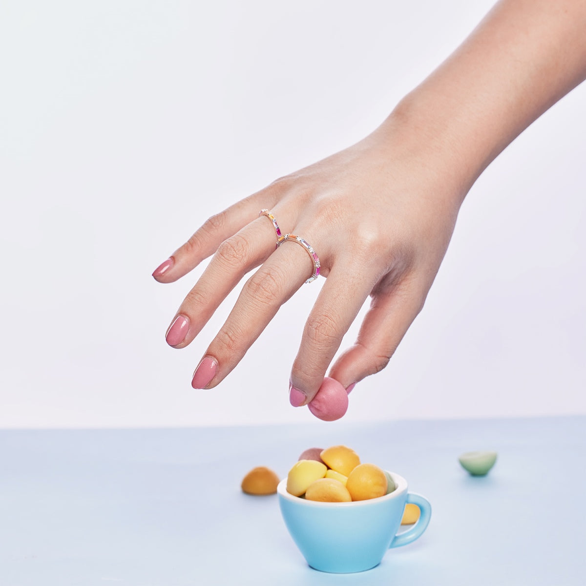 [AuraEcho]Exquisite Multicolored Emerald Cut Daily Ring