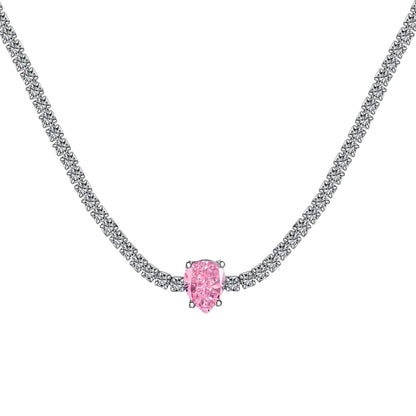 [AuraEcho]1.0 carat Unique Pear Cut Tennis Necklace