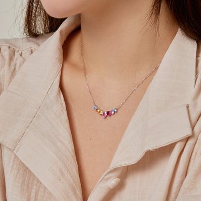 [AuraEcho]Dainty Colorful Heart Necklace