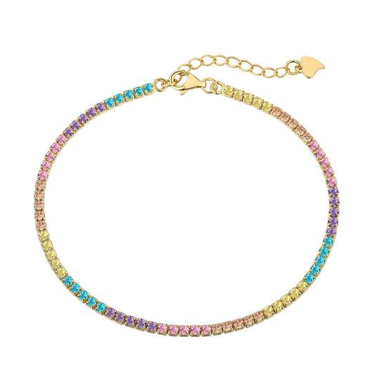 [AuraEcho]Dazzling Colorful Round Cut Daily Bracelet