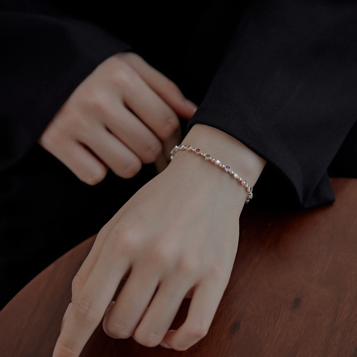 [AuraEcho]Sparkling Exquisite Round Cut Party Bracelet