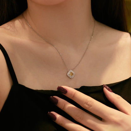 [AuraEcho]Sparkling Asscher Cut Necklace