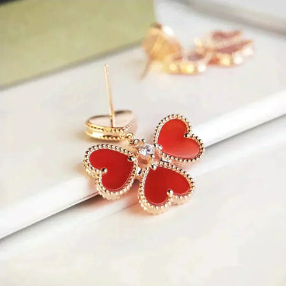 [AuraEcho]SWEET CLOVER CARNELIAN EARRINGS