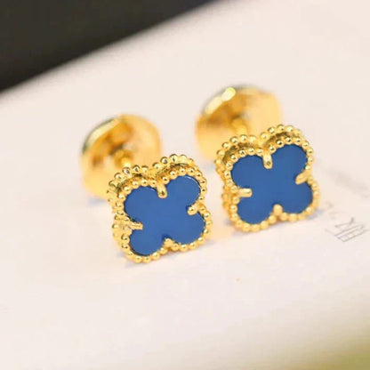 [AuraEcho]CLOVER MINI 9.5MM TURQUOISE EARRINGS