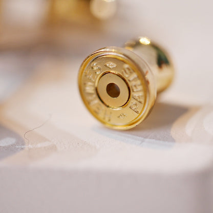 [AuraEcho]MINI POP H GOLD EARRINGS GREY