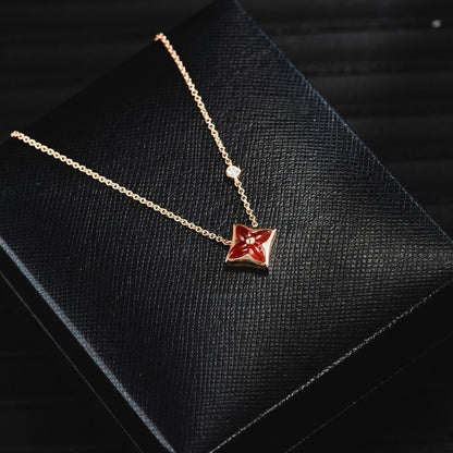 [AuraEcho]STAR NECKLACE PINK GOLD 1 DIAMOND