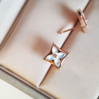 [AuraEcho]STAR MOP PINK GOLD EARRINGS