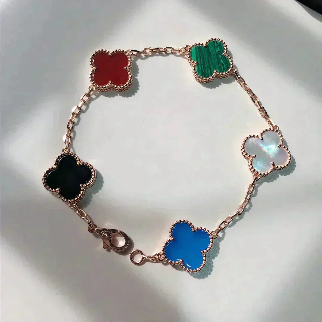[AuraEcho]CLOVER 5 MOTIFS MULTICOLOR  BRACELET