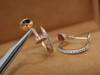 [AuraEcho]JUSTE EARRINGS 12.75MM PINK GOLD DIAMOND