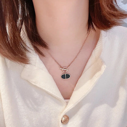[AuraEcho]CHAINE VERSO BLACK CERAMIC NECKLACE
