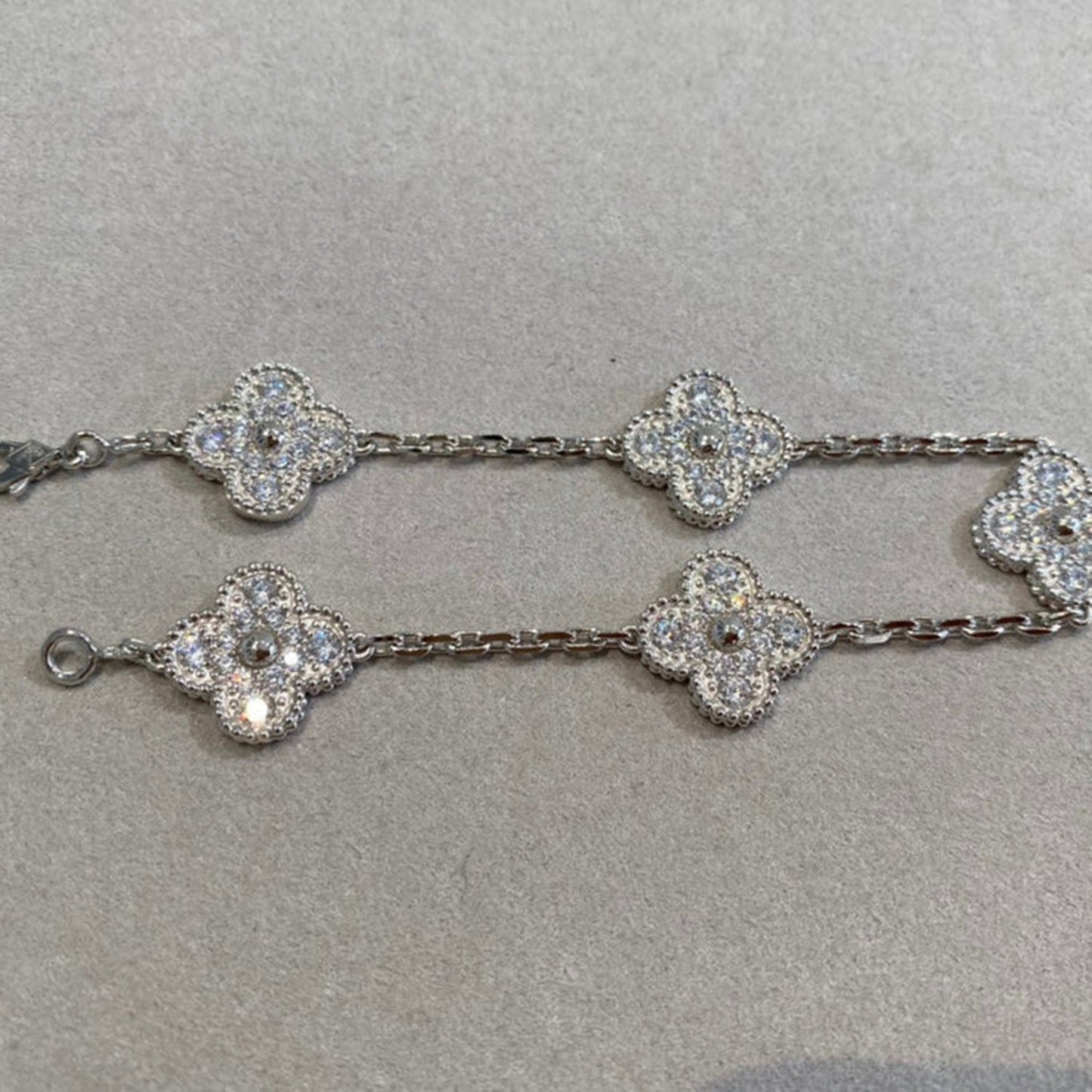 [Auraecho] CLOVER 5 MOTIF FULL DIAMOND BRACELET COLLECTION
