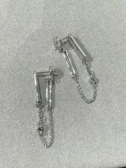 [AuraEcho]CHAINE CHAOS DIAMOND DROP EARRINGS