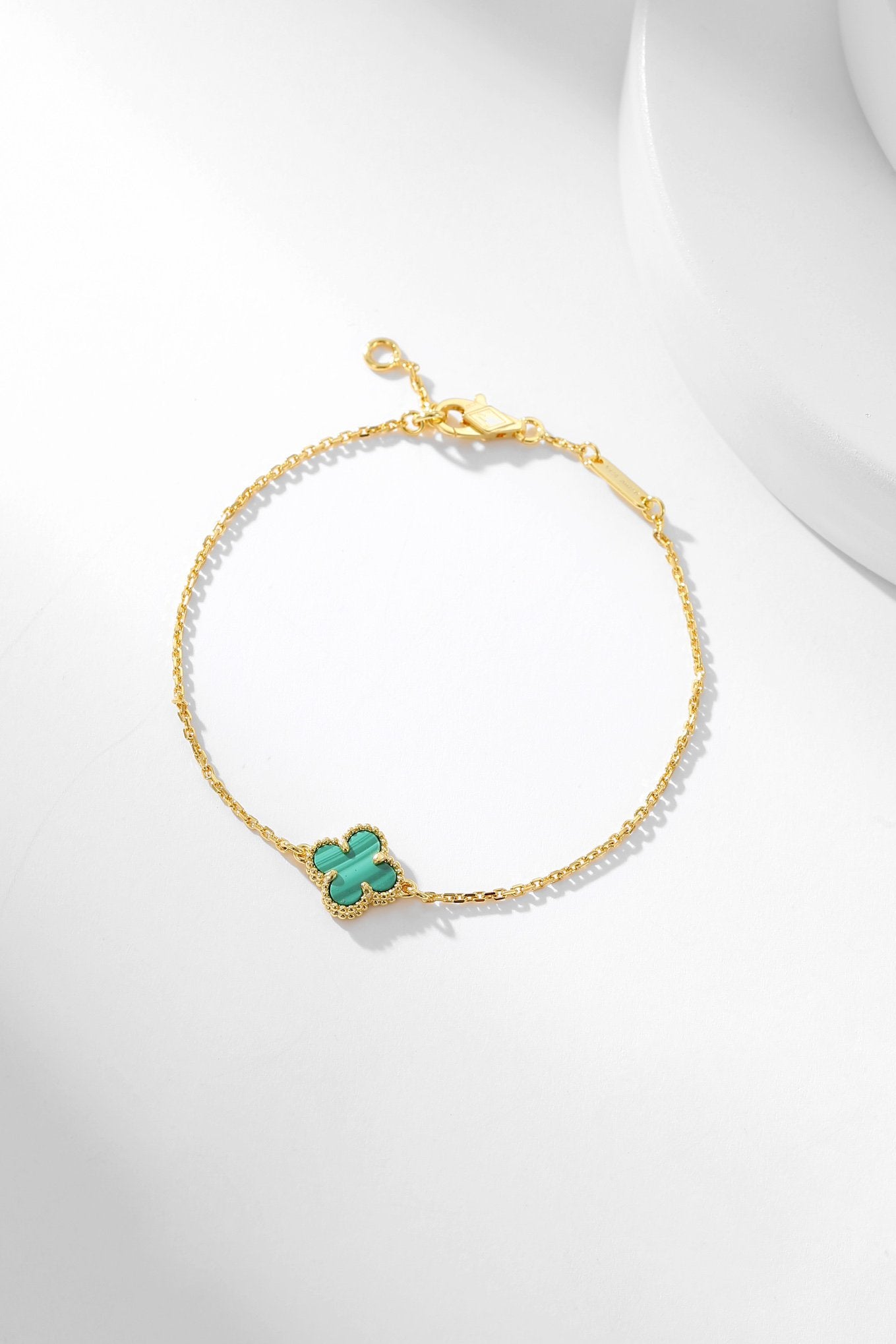 [AuraEcho]CLOVER BRACELET MALACHITE 1 MOTIF