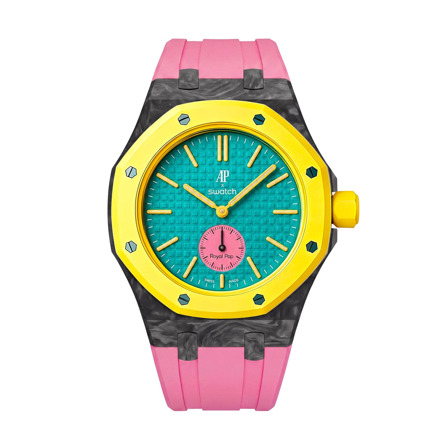 [AuraEcho]Royal Oak Pop Exclusive Carbon‑fiber Case & Silicone Strap