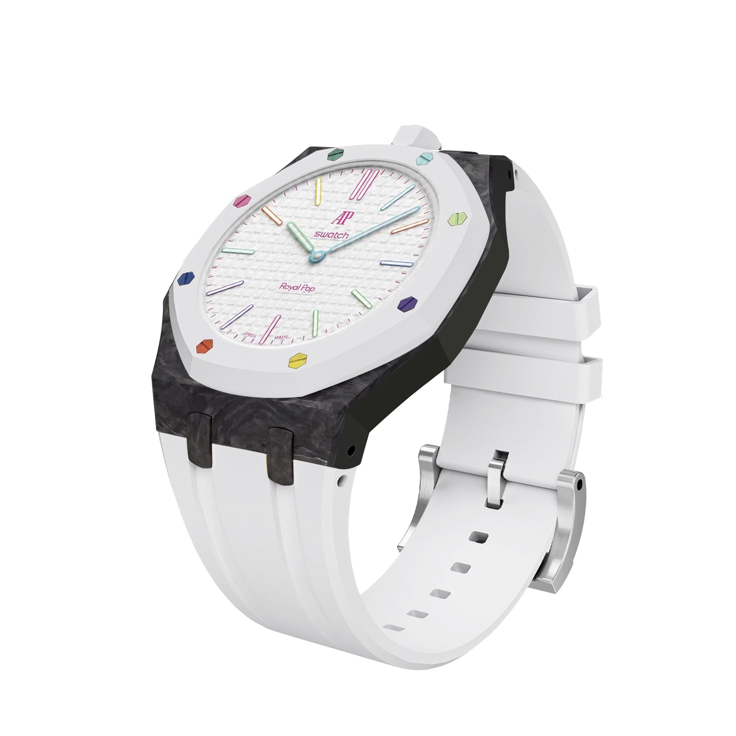 [AuraEcho]Royal Oak Pop Exclusive Carbon‑fiber Case & Silicone Strap