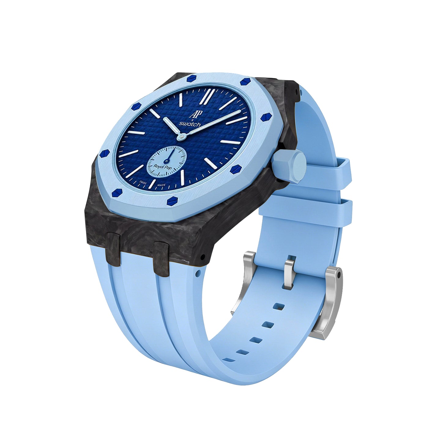 [AuraEcho]Royal Oak Pop Exclusive Carbon‑fiber Case & Silicone Strap