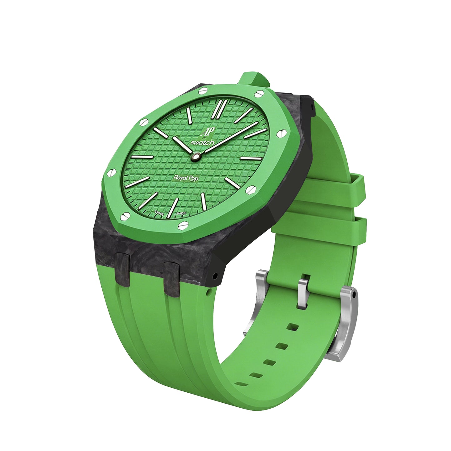 [AuraEcho]Royal Oak Pop Exclusive Carbon‑fiber Case & Silicone Strap