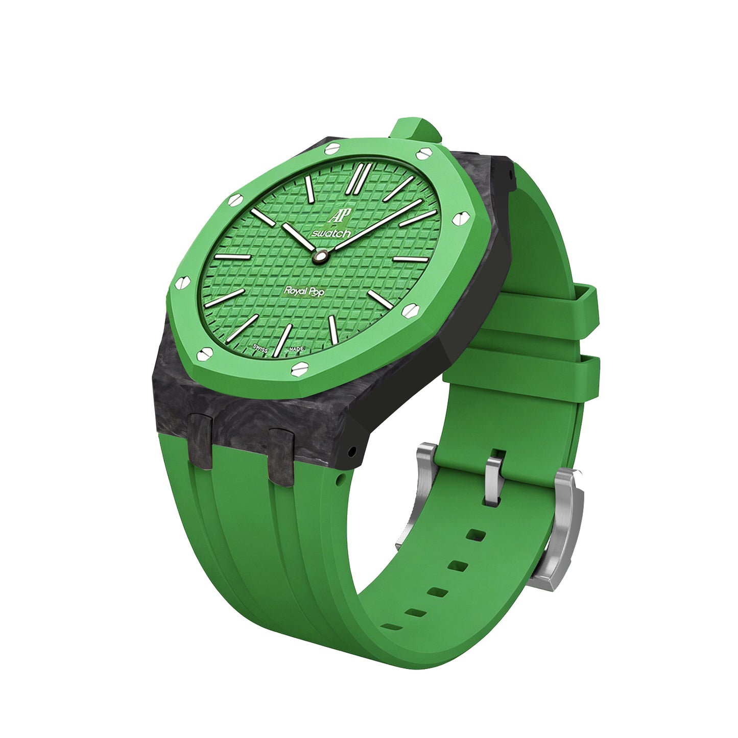 [AuraEcho]Royal Oak Pop Exclusive Carbon‑fiber Case & Silicone Strap