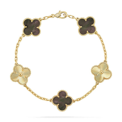 [Auraecho] CLOVER 5 MOTIF GRAY MOP BRACELET COLLECTION