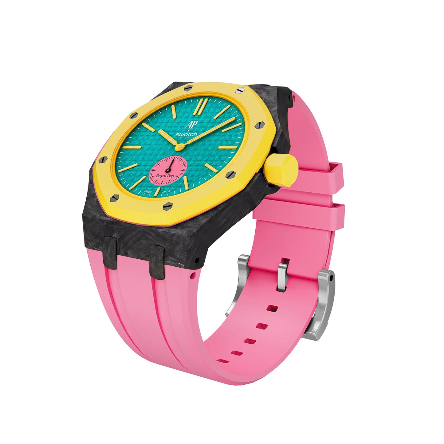[AuraEcho]Royal Oak Pop Exclusive Carbon‑fiber Case & Silicone Strap