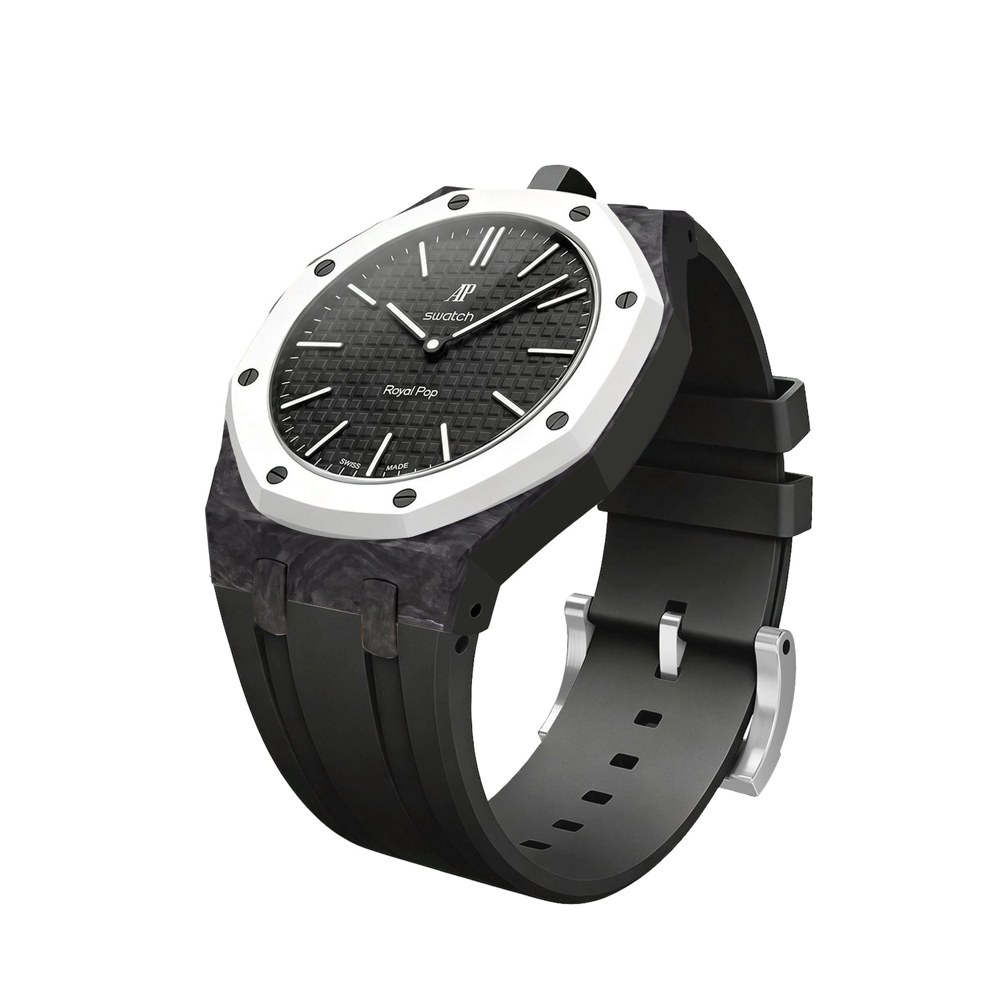 [AuraEcho]Royal Oak Pop Exclusive Carbon‑fiber Case & Silicone Strap