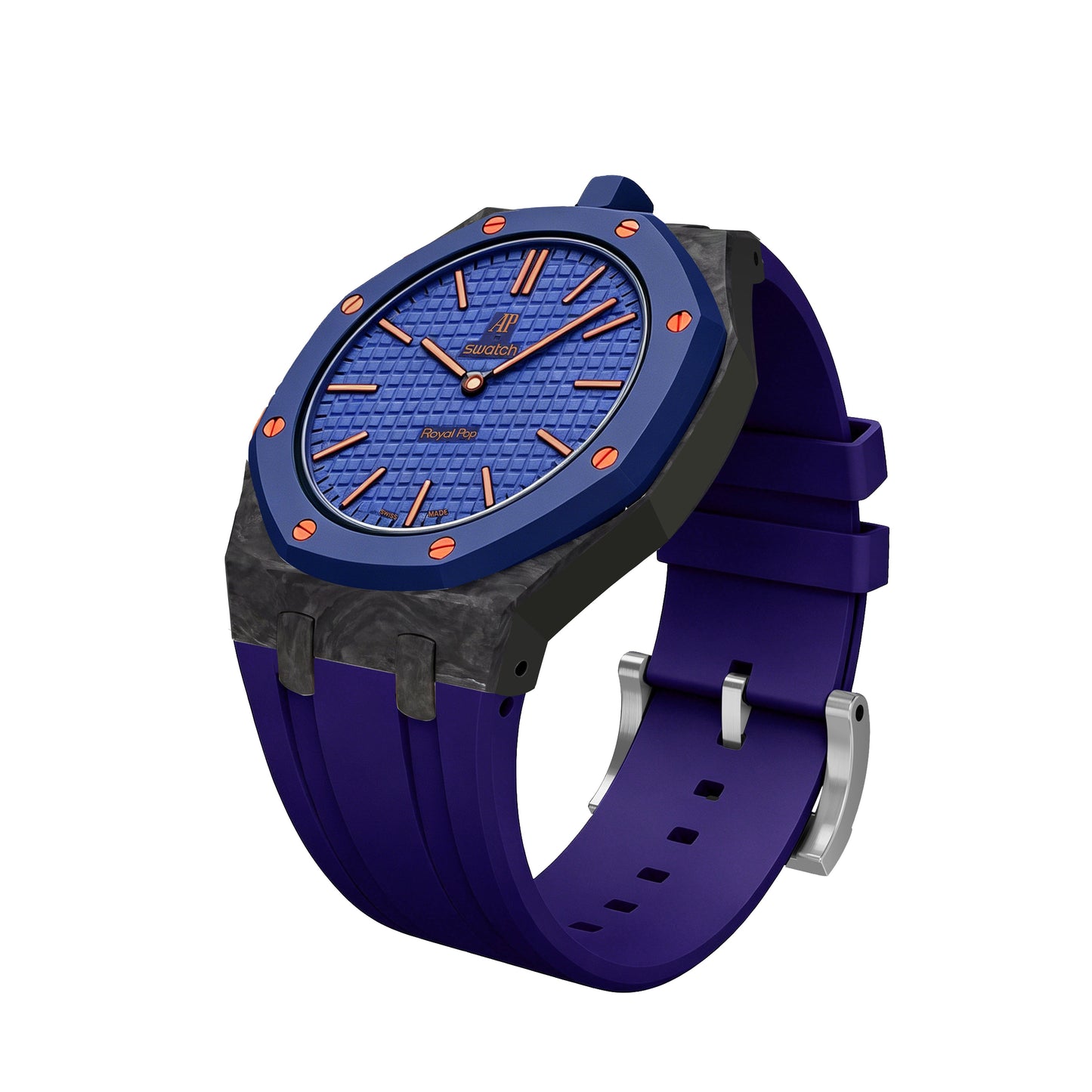 [AuraEcho]Royal Oak Pop Exclusive Carbon‑fiber Case & Silicone Strap