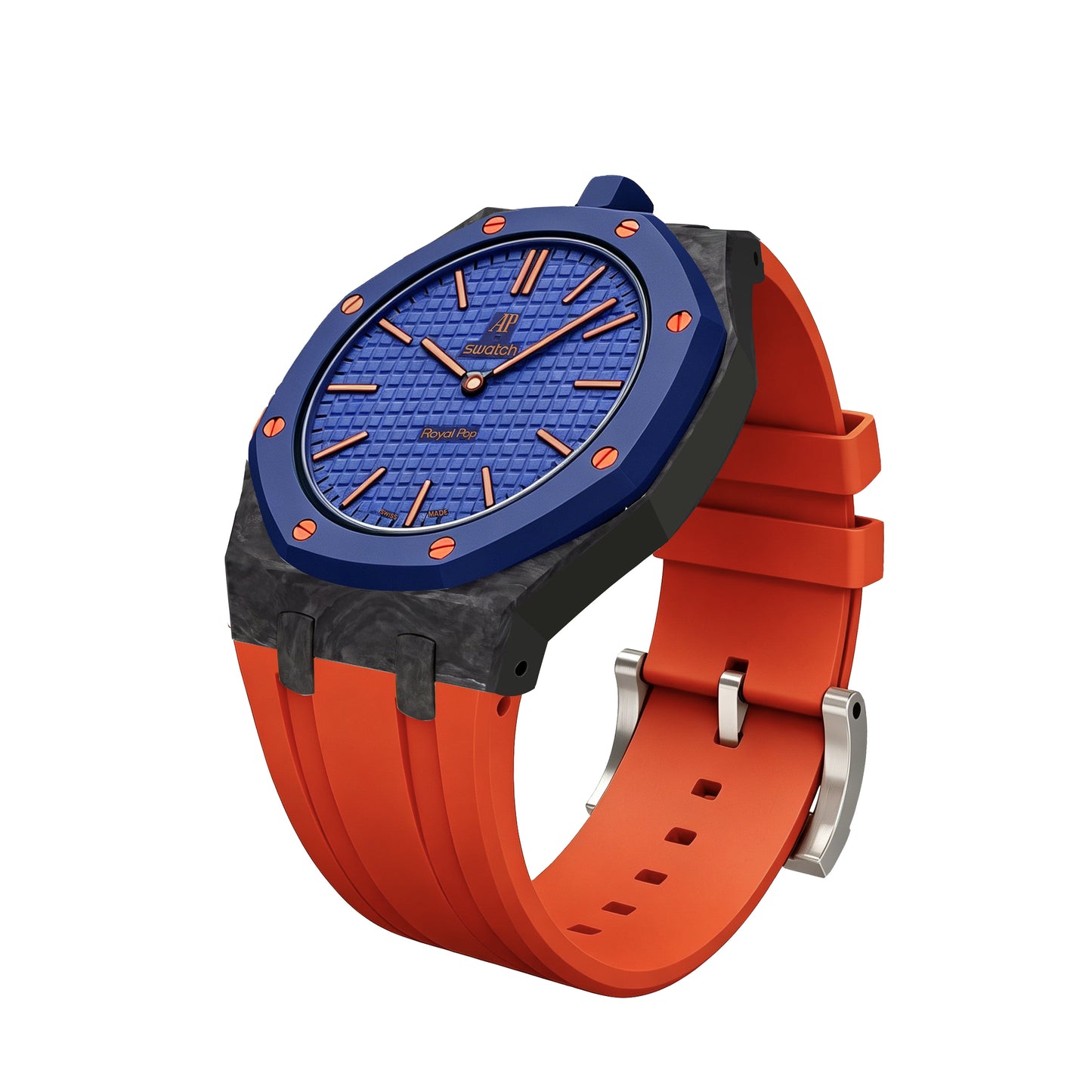 [AuraEcho]Royal Oak Pop Exclusive Carbon‑fiber Case & Silicone Strap