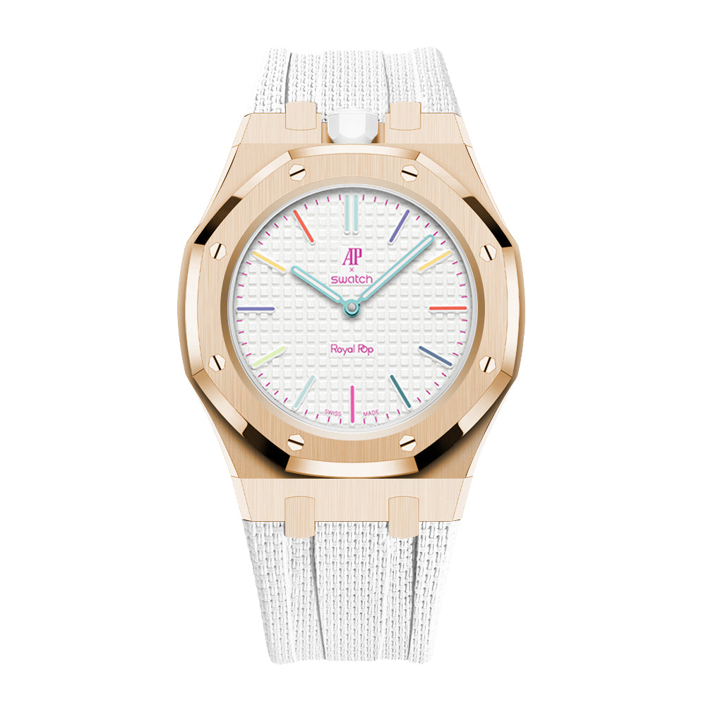 [AuraEcho]Steel Case & Fluoroelastomer Strap Full‑wrap Embedded Watch Band