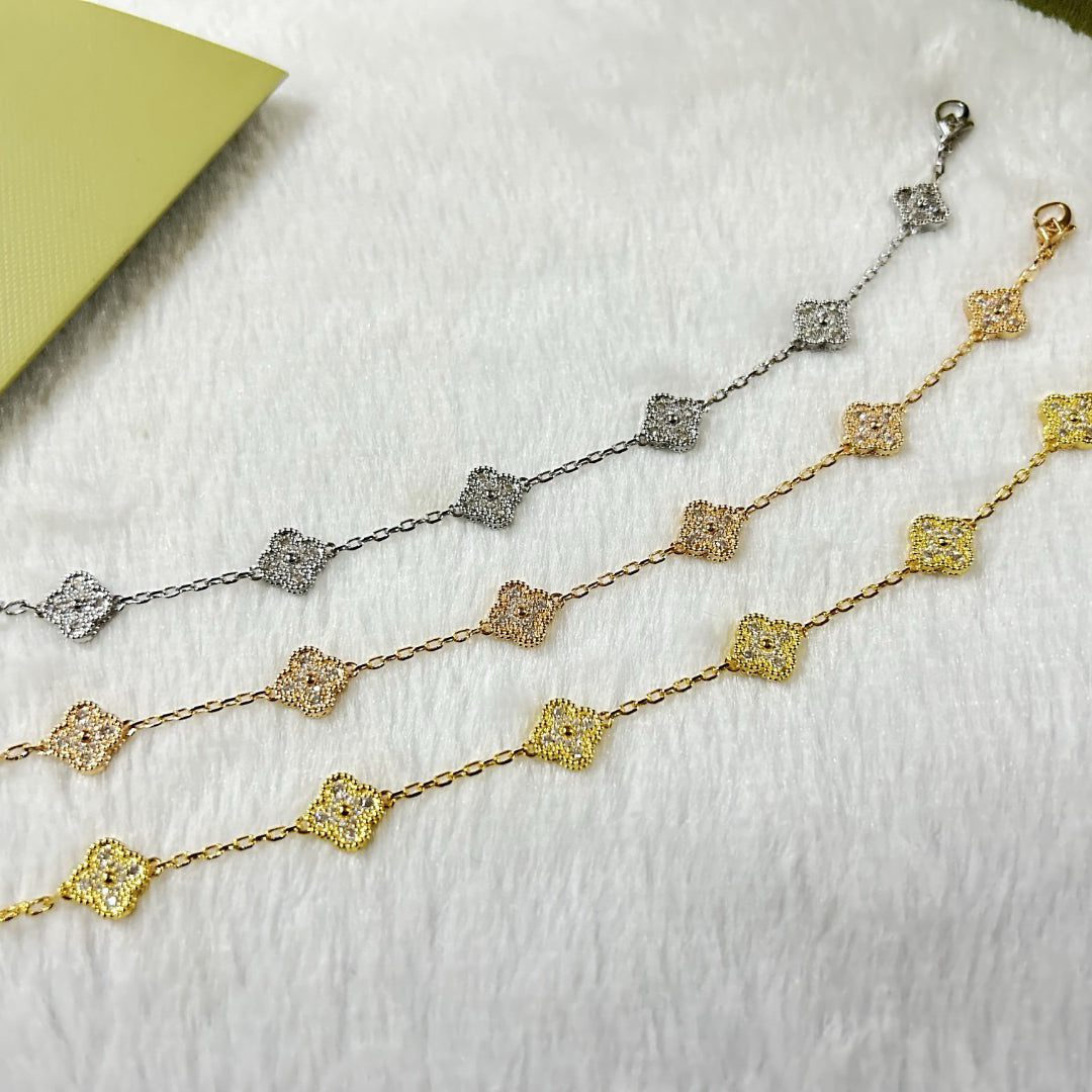 [Auraecho]CLOVER 6 MOTIF DIAMOND BRACELET