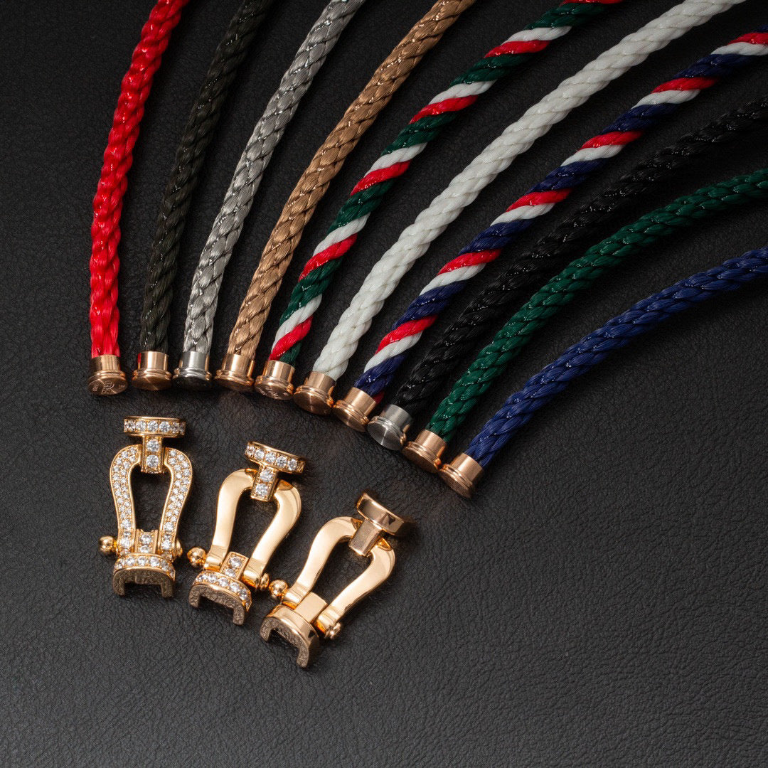 [AuraEcho]FORCE LARGE HORSESHOE HALF DIAMOND BRACELET ROSE GOLD