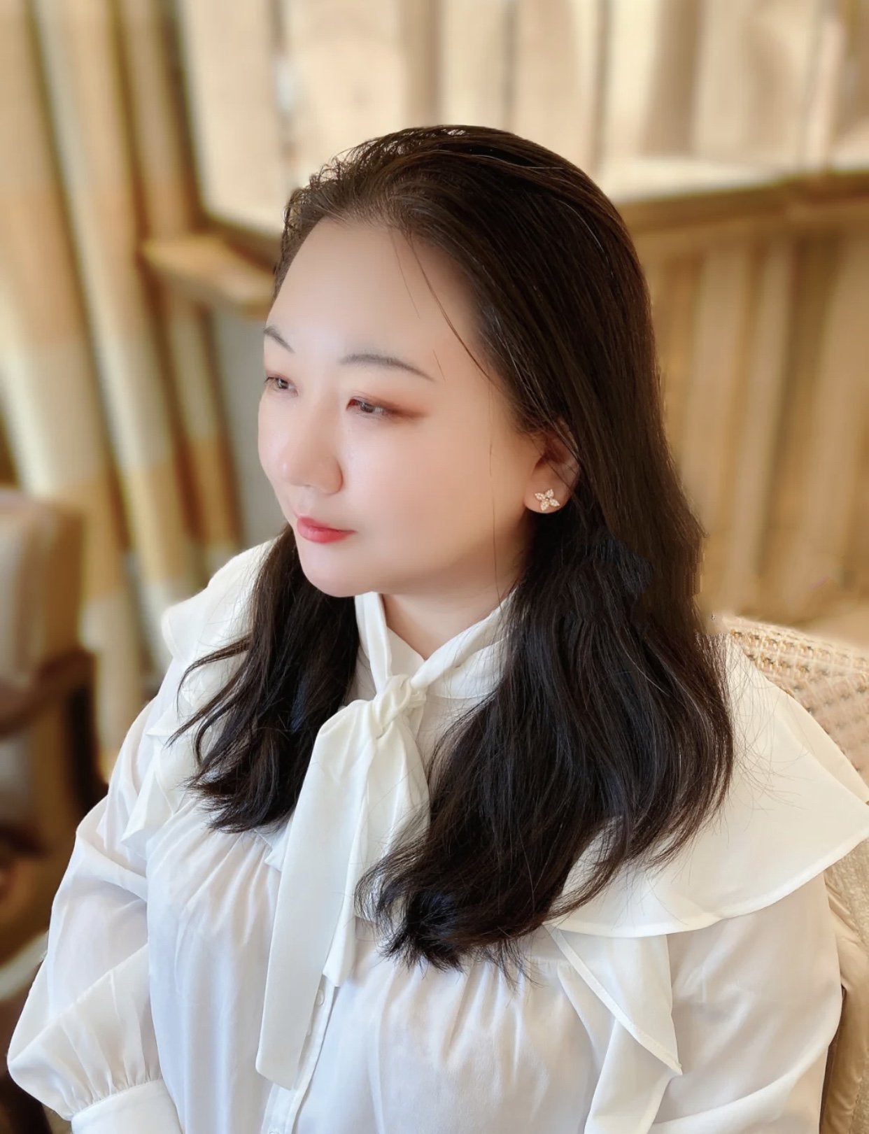 [AuraEcho]STAR BLOSSOM STUD EARRINGS PINK GOLD DIAMONDS