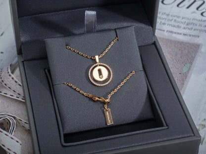 [AuraEcho]LUCKY MOVE PM NECKLACE PINK GOLD DIAMOND