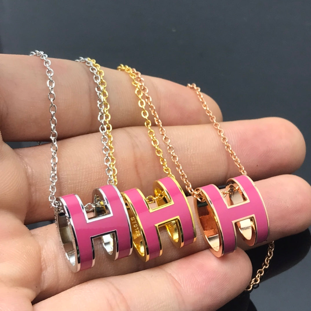 [AuraEcho]H NECKLACE PINK