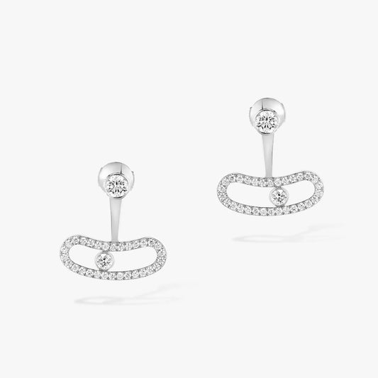 [AuraEcho]MOVE UNO SILVER DIAMOND EARRINGS