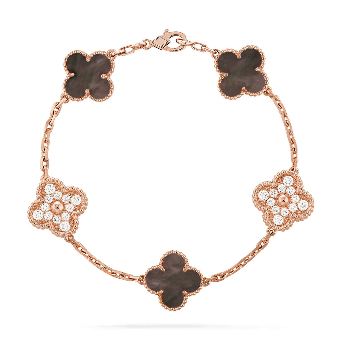 [Auraecho] CLOVER 5 MOTIF GRAY MOP BRACELET COLLECTION
