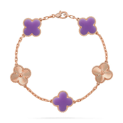 [Auraecho]CLOVER 5 MOTIF LIGHT PURPLE BRACELET COLLECTION