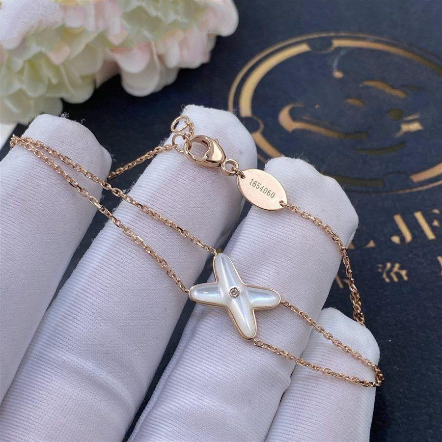 [AuraEcho]JEUX BRACELET WHITE MOP PINK GOLD 1 DIAMOND