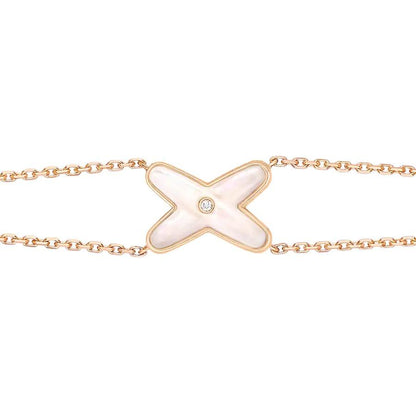 [AuraEcho]JEUX BRACELET WHITE MOP PINK GOLD 1 DIAMOND