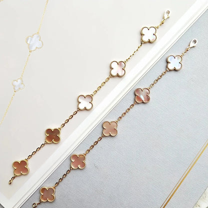 [Auraecho] CLOVER 5 MOTIFS  PINK MOP BRACELET COLLECTION