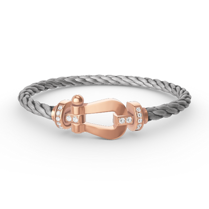 [AuraEcho]FORCE LARGE HORSESHOE HALF DIAMOND BRACELET ROSE GOLD