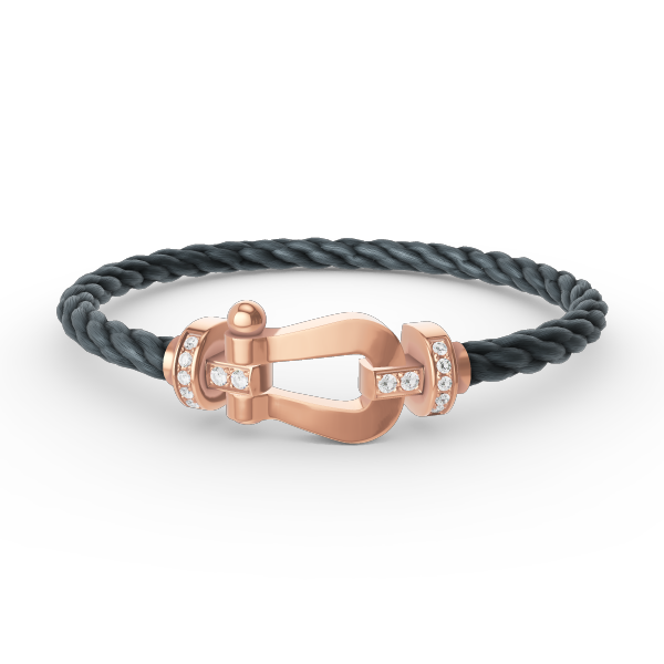 [AuraEcho]FORCE LARGE HORSESHOE HALF DIAMOND BRACELET ROSE GOLD
