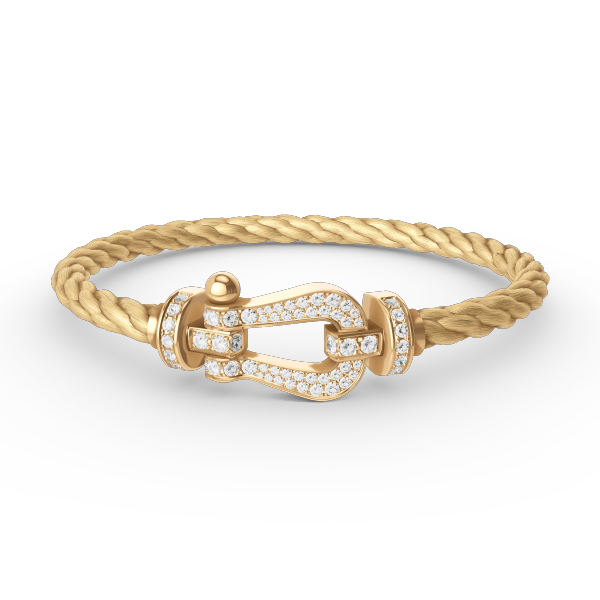 [AuraEcho]FORCE LARGE HORSESHOE FULL DIAMOND BRACELET GOLD