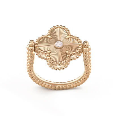 [AuraEcho]CLOVER RIVERSIBLE PINK GOLD RING