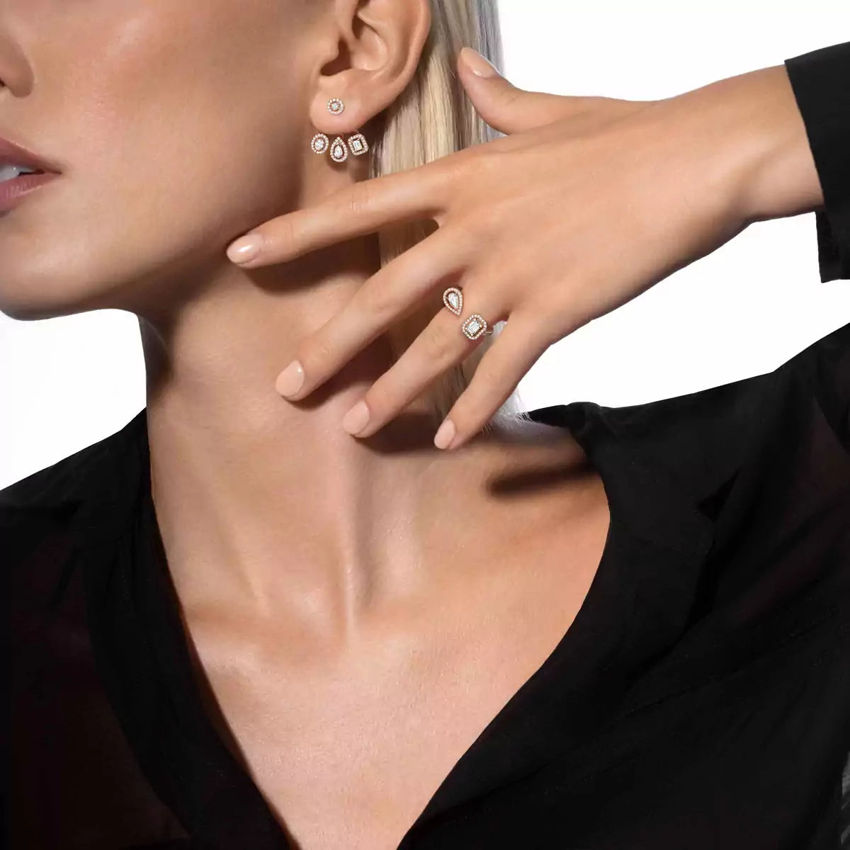 [AuraEcho] My Twin Trio  Diamond Earrings