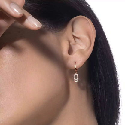 [AuraEcho]Move Uno Single Diamond Hoop Earring