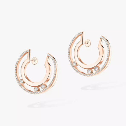 [AuraEcho]Move Romane Small Diamond Hoop Earrings