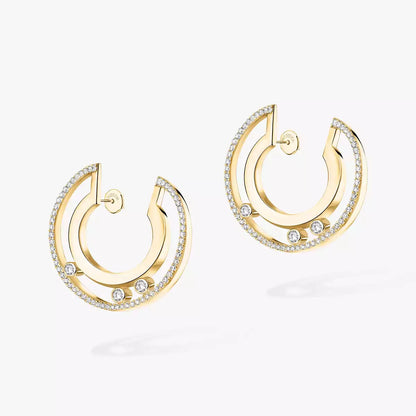 [AuraEcho]Move Romane Small Diamond Hoop Earrings